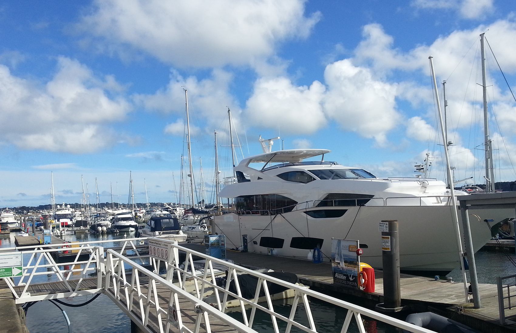 View of Poole Marina Superyacht Berths